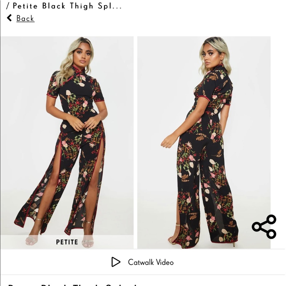 Soooo I’m selling this cute petite black thigh split jumpsuit!